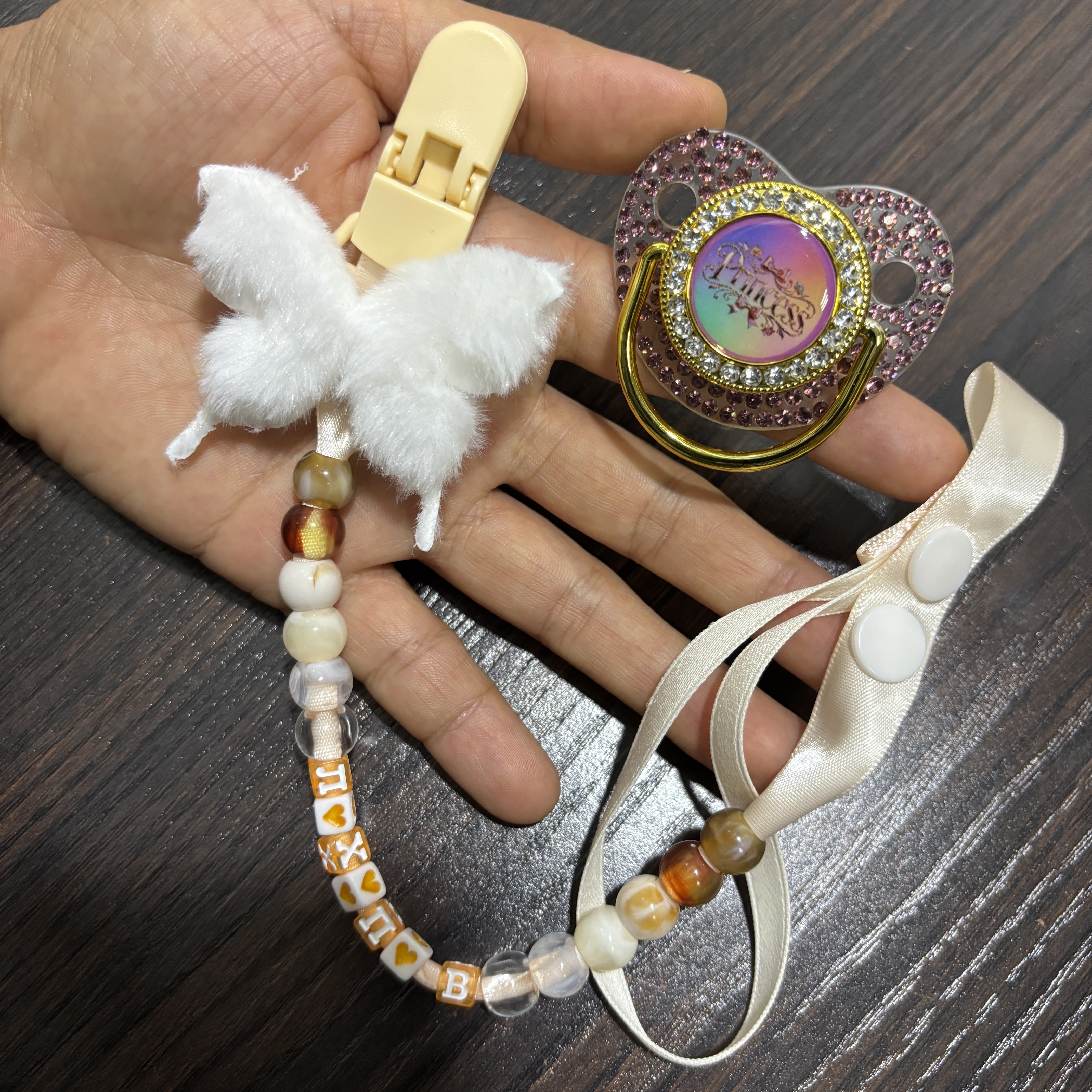 3D Printing In Food - Cute Butterfly Comforting Baby Pacifier clip