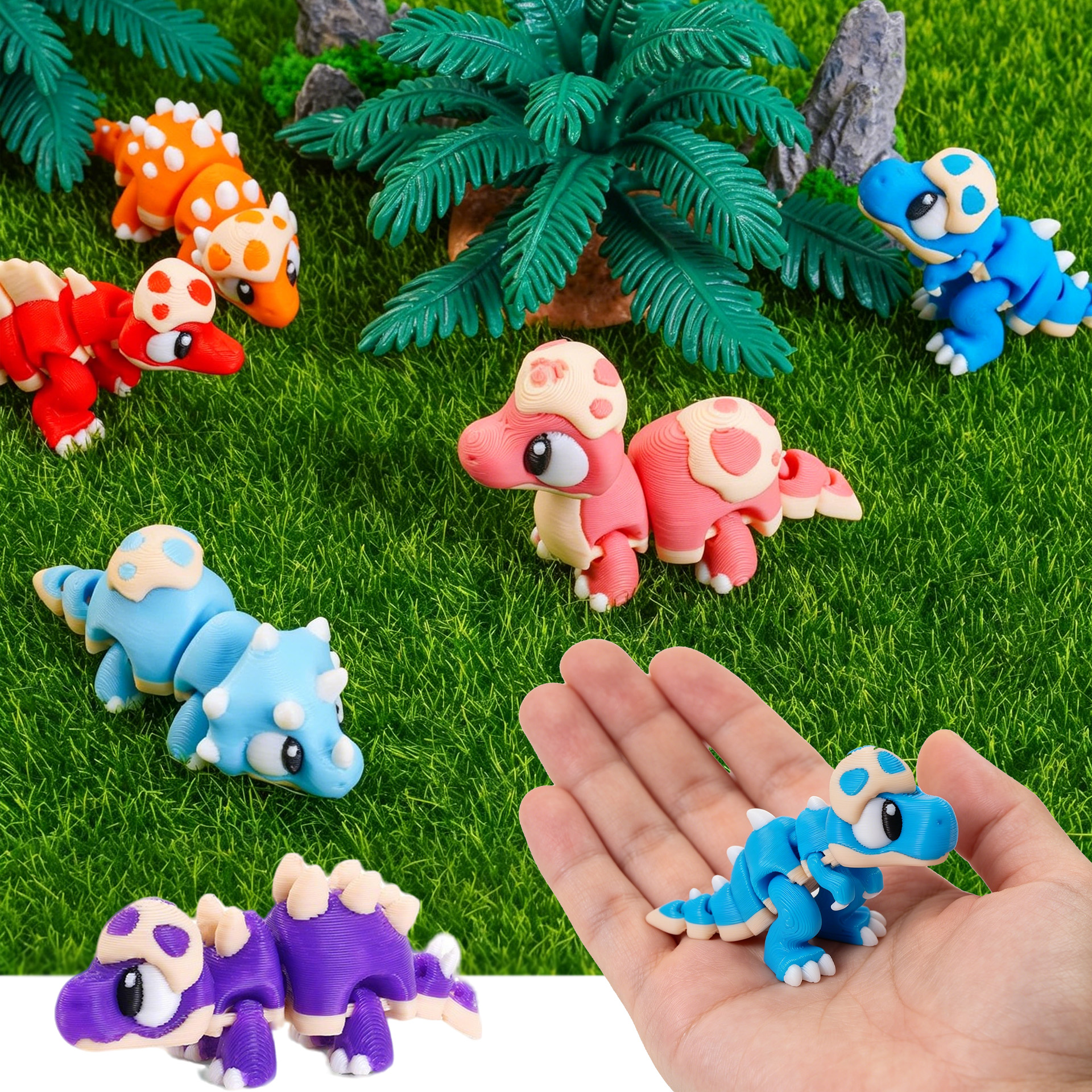 3D Printing Yourself - Set 3D Printed Mini Dinosaur Toys