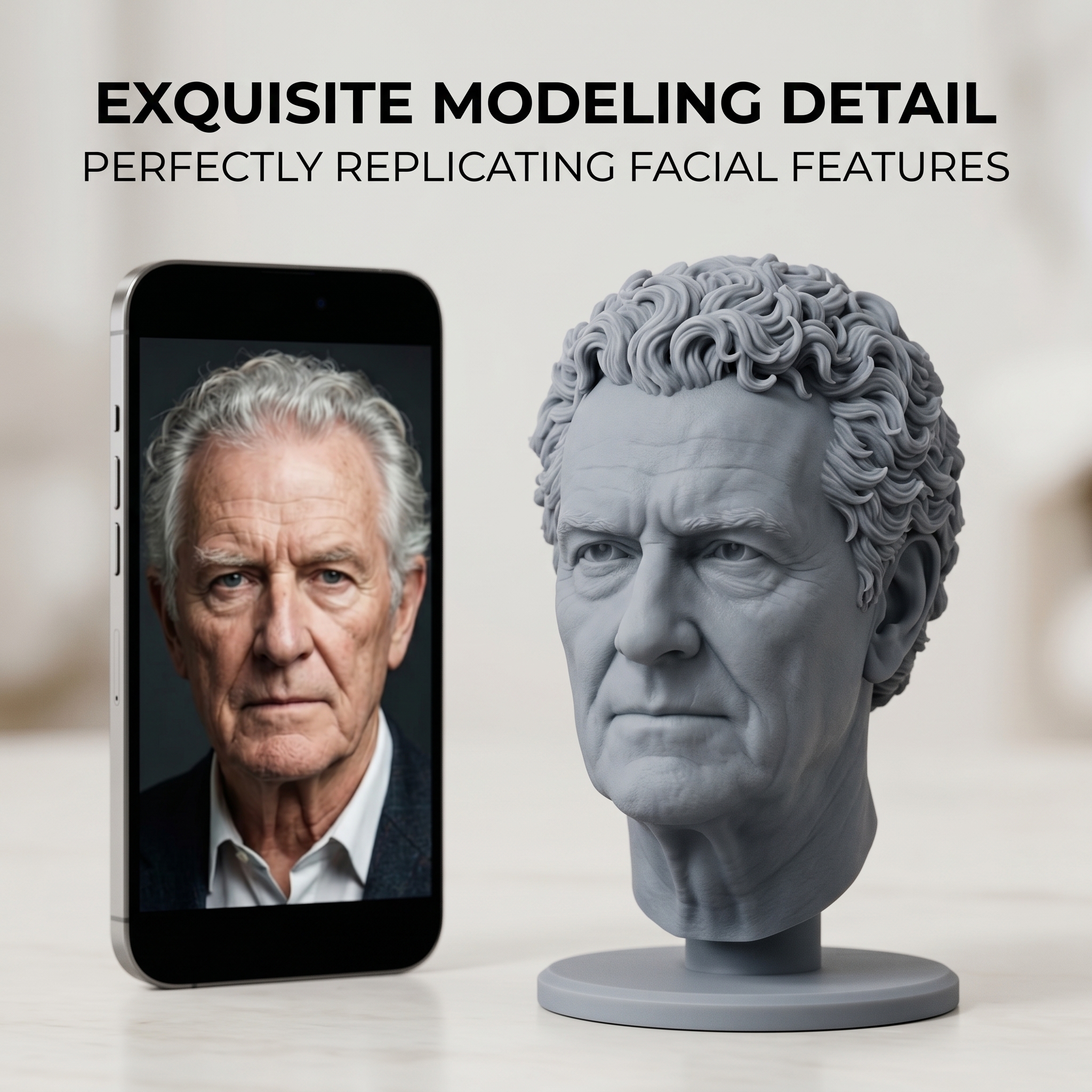 3D Printing Article - Custom 3D Bust Figurine, Personalized 3D