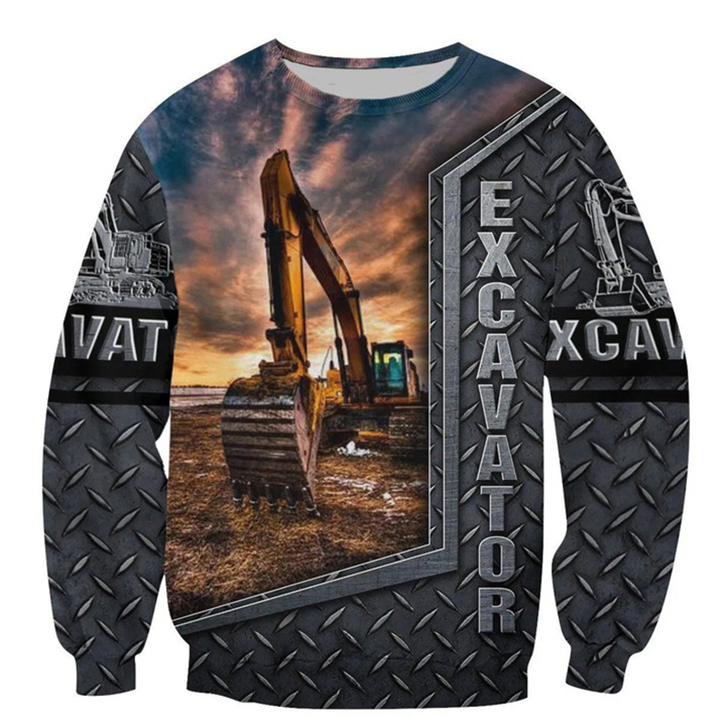 New Men's Sweatshirt 3d Print  - 3D Printing Excavator review and price