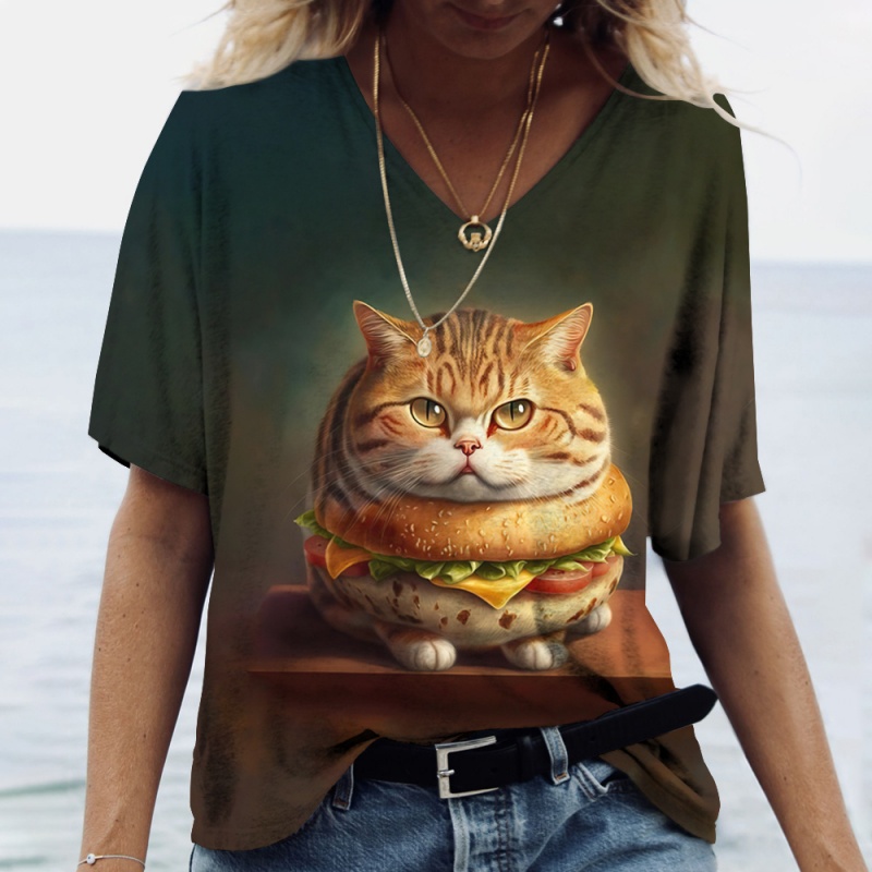 Fun Cat Food Pattern T Shirt F - 3D Printing In Food review and price