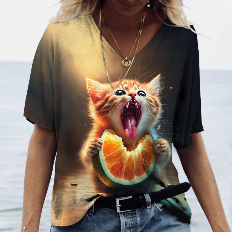 Fun Cat Food Pattern T Shirt F - 3D Printing In Food review and price