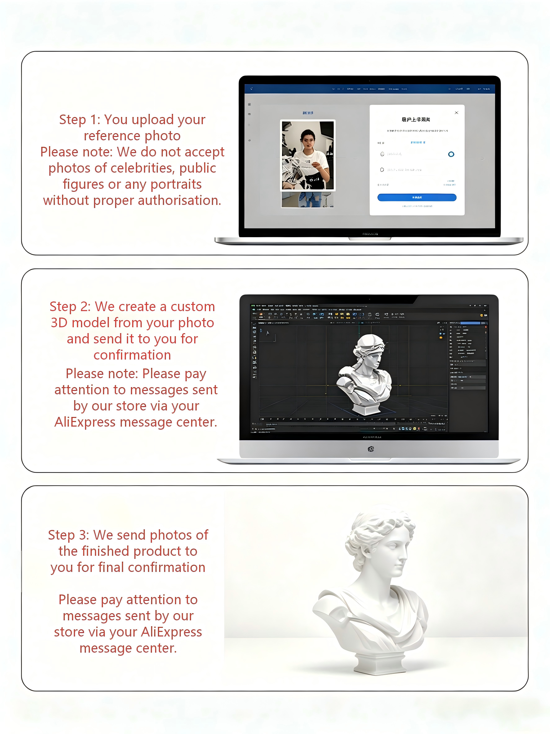 Personalized 3D Printed Bust F - 3D Printing Article review and price