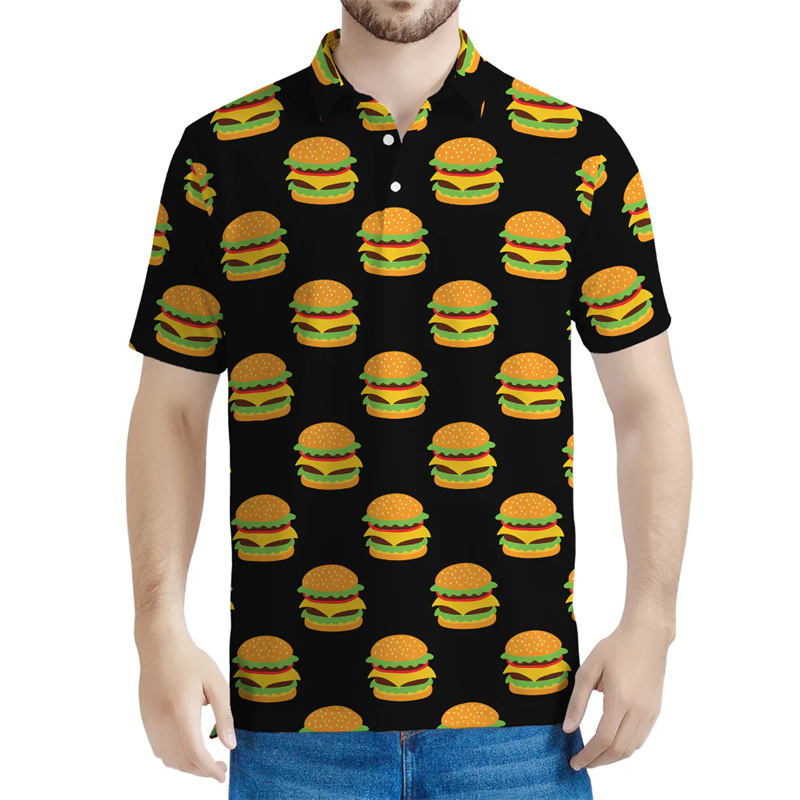 Cute Hamburger Graphic Polo Sh - 3D Printing In Food review and price