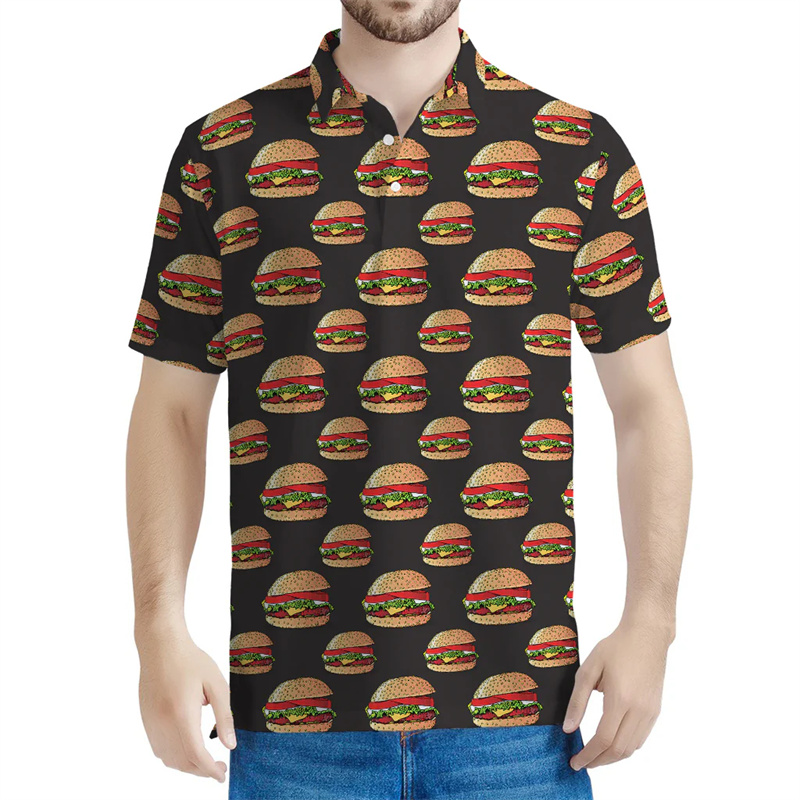 Cute Hamburger Graphic Polo Sh - 3D Printing In Food review and price
